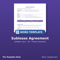 Sublease Agreement – cover