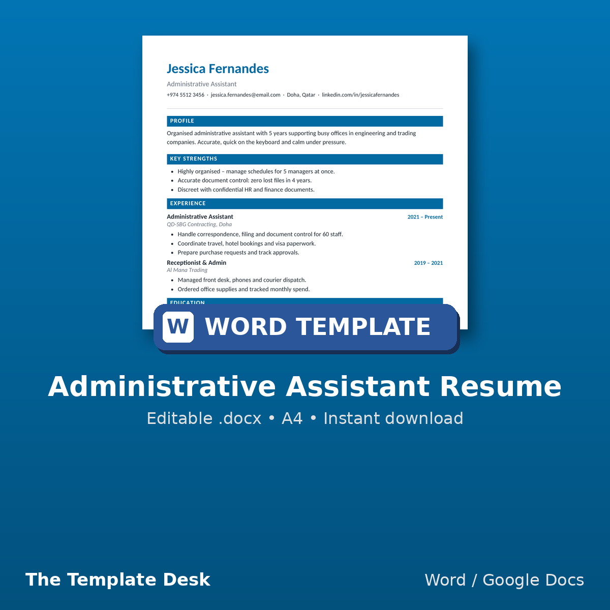 Administrative Assistant Resume – cover