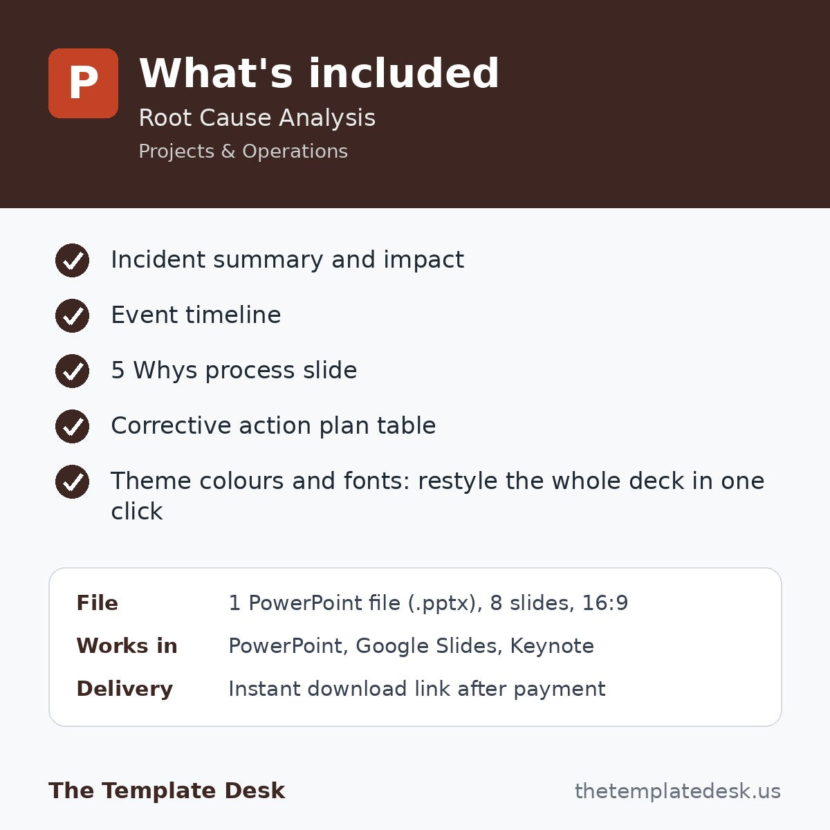 Root Cause Analysis – what's included