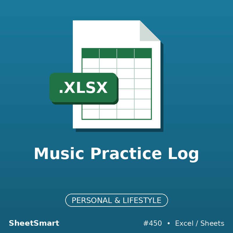 Music Practice Log – Excel template