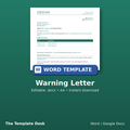 Warning Letter – cover