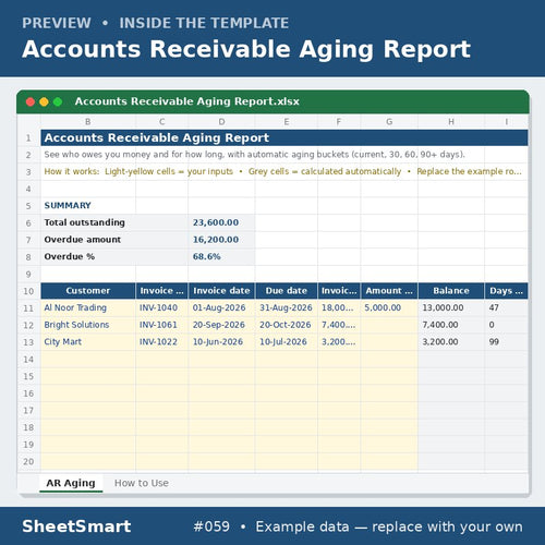 Accounts Receivable Aging Report – sheet preview